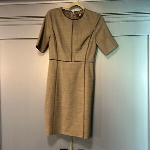 J Crew grey with black piping lined office dress
